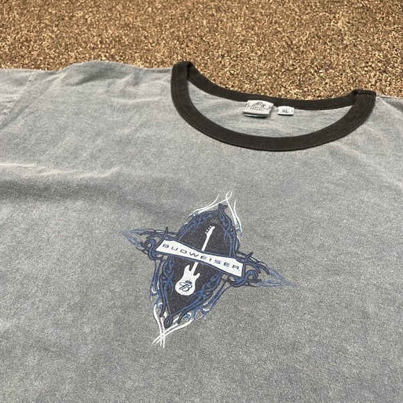 Alternative Apparel Other - Budweiser Alternative Apparel Ringer T-Shirt XL Washed Grey Guitar Graphic Tee
